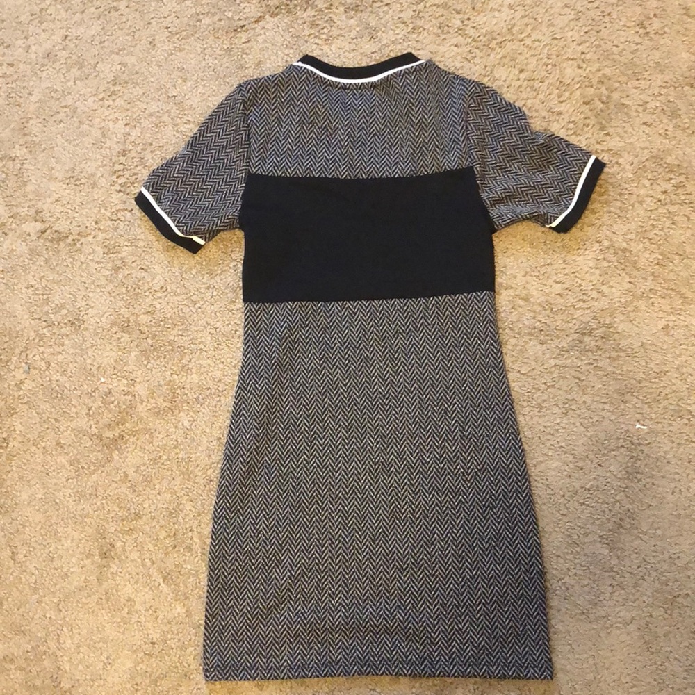 Topshop Colorblock Herringbone Shift Dress - Picture 4 of 4